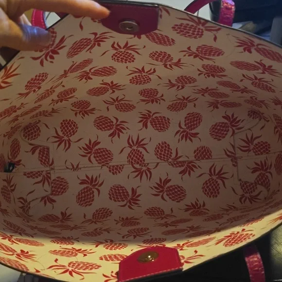 Kate Spade Bleecker Pineapple Pop Large Tote, Wild Raspberry Multi - Picture 6 of 8
